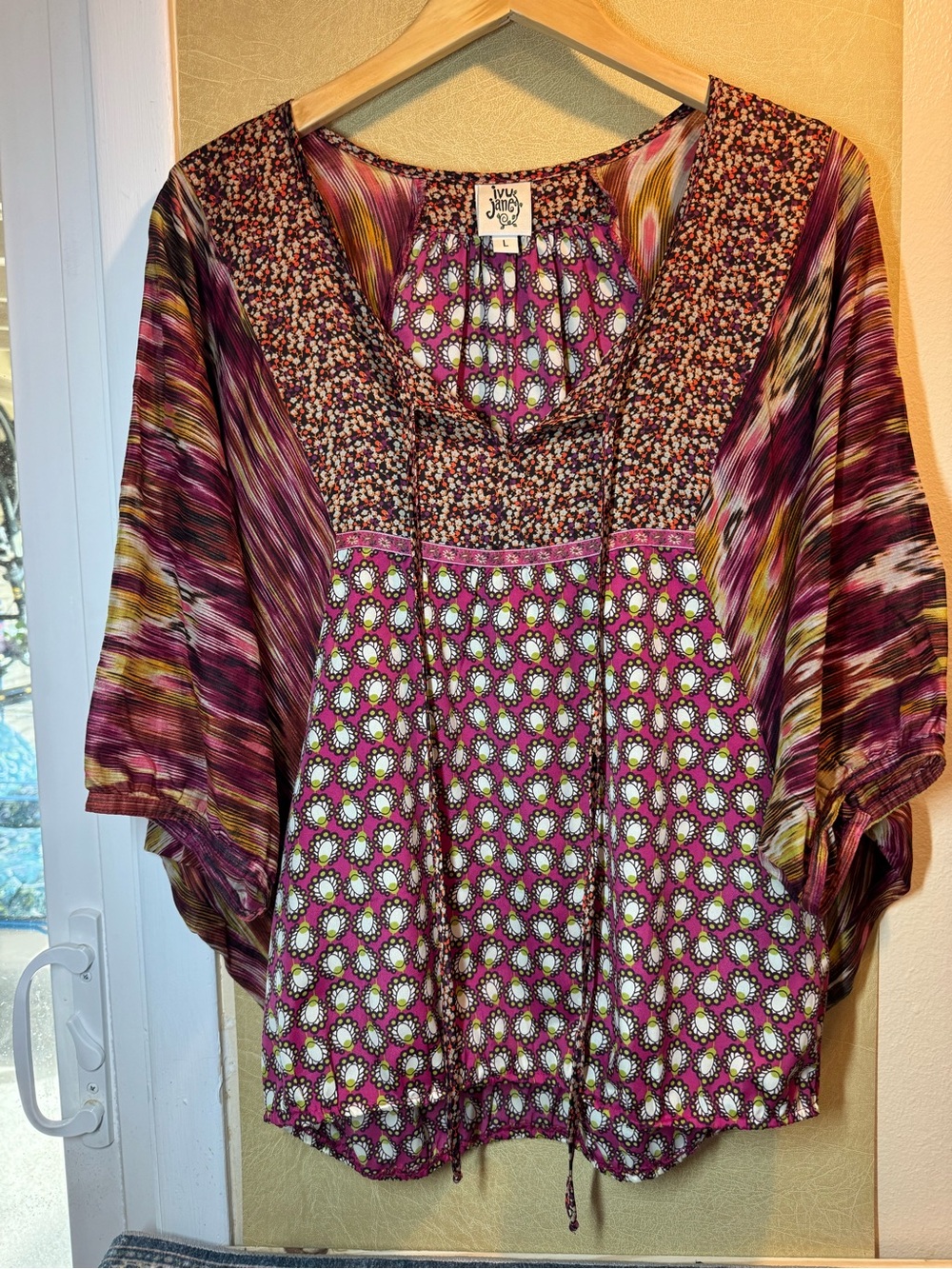 ivy jane Pink Mixed-Print Dolman Tunic